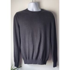 Hawker Rye Mens Cashmere Cotton Gray Sweater Size Medium Classic Preppy Dadcore